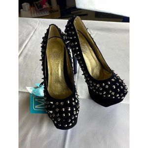 Women's Maker High Heel Stylish Shoes Black Size 7